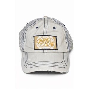 Unisex Rustic Cuff Trucker Hat Distressed Mesh Cap Beige Adjustable
